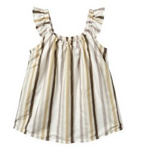 GREYLIN Striped Multi Flutter Sleeve Smocked Neck Top Women's SMALL Summer